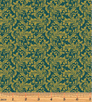 A Festive Medley 6872M-83 Festive Scroll Turquoise by Jackie Robinson for Benartex