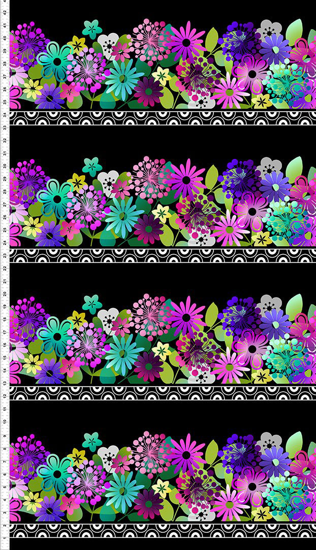 A Groovy Garden 2AGG-2 Purple by Jason Yenter for In The Beginning Fabrics