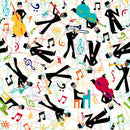 All That Jazz 2275-01 White Musicians by Hannah of Pencil & Ink Studios for Blank Quilting Corp.