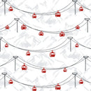 Alpine Ski 6381-1 White Mountain Cable Car by Victoria Borges for Studio e Fabrics