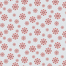 Alpine Ski 6385-98 Gray/Red Snowflakes by Victoria Borges for Studio e Fabrics