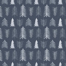 Alpine Ski 6387-79 Dark Slate Tone-on-Tone Alpine Trees by Victoria Borges for Studio e Fabrics