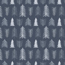 Alpine Ski 6387-79 Dark Slate Tone-on-Tone Alpine Trees by Victoria Borges for Studio e Fabrics