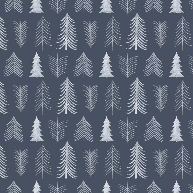 Alpine Ski 6387-79 Dark Slate Tone-on-Tone Alpine Trees by Victoria Borges for Studio e Fabrics