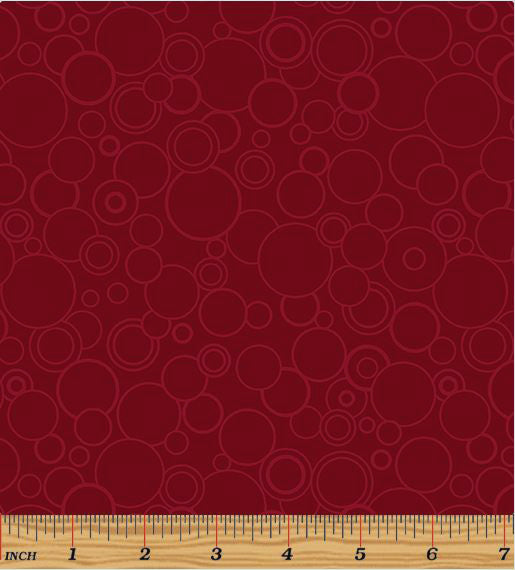 Amazing Poppies 628-19 Circles Dark Red by Ann Lauer of Grizzly Gulch Gallery for Benartex