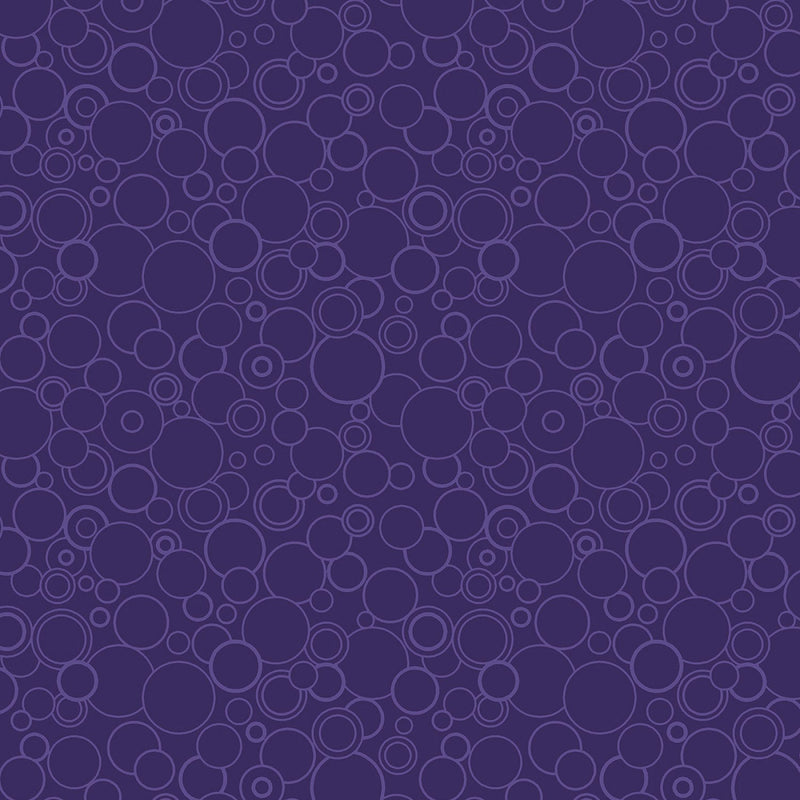 Amazing Poppies 628-66 Circles Purple by Ann Lauer of Grizzly Gulch Gallery for Benartex