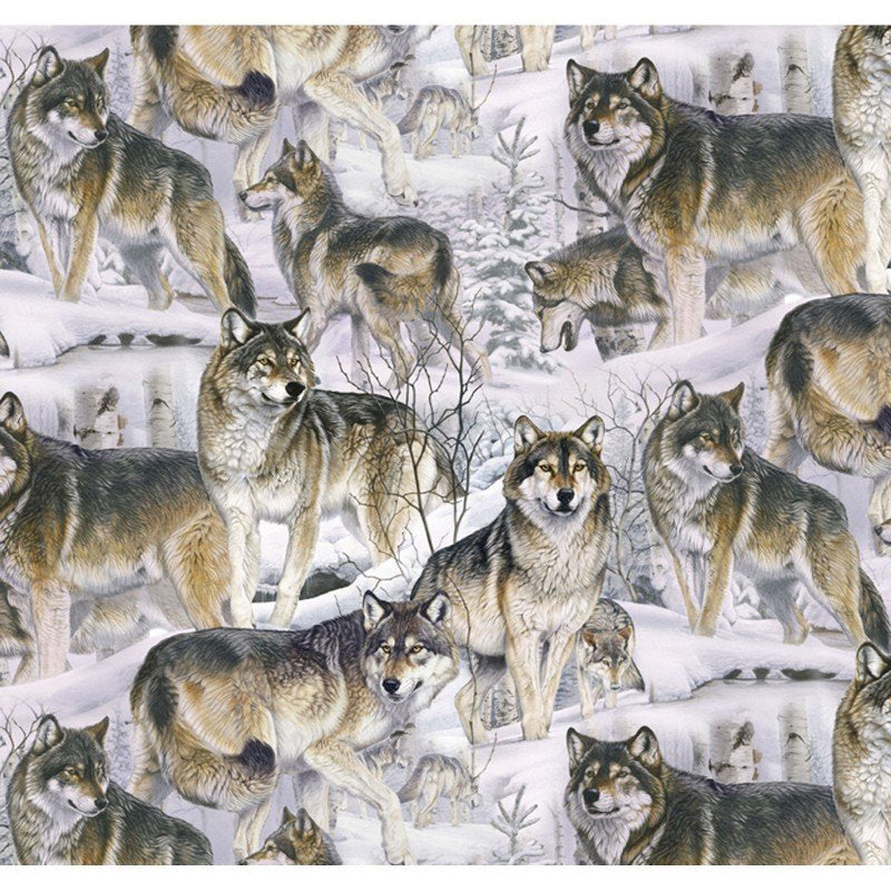 Animal Love ML-2076-3C-1 Wolves in the Snow Al Agnew for David Textiles