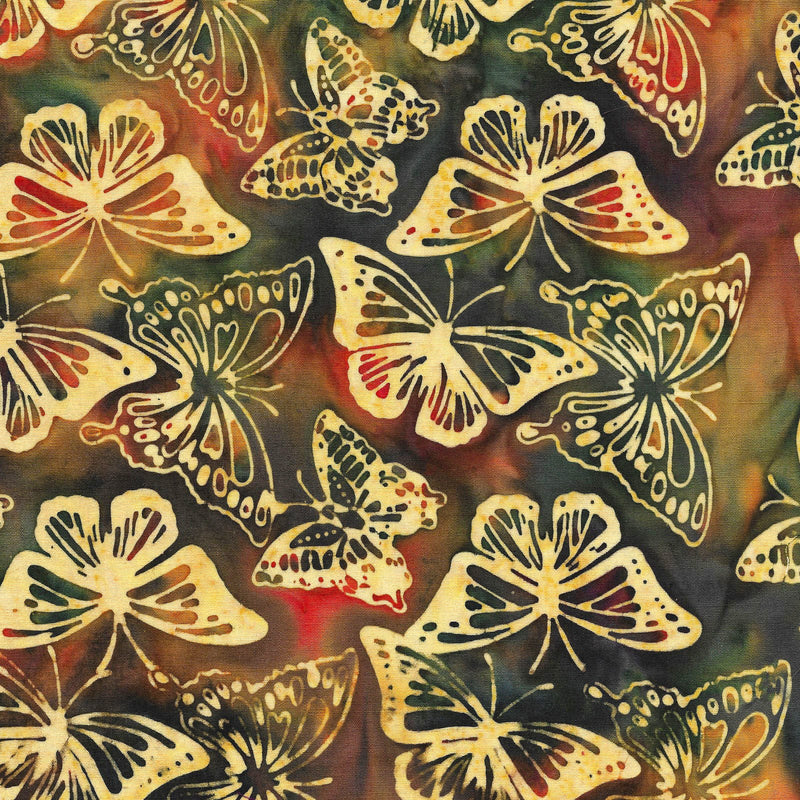 Autumn Wings Batik 112104899 Wild Butterfly Eucalyptus by Island Batik