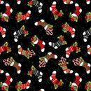 Baby, It's Gnomes Outside 3023 39804 917 Stocking Toss Black by Susan Winget for Wilmington Prints