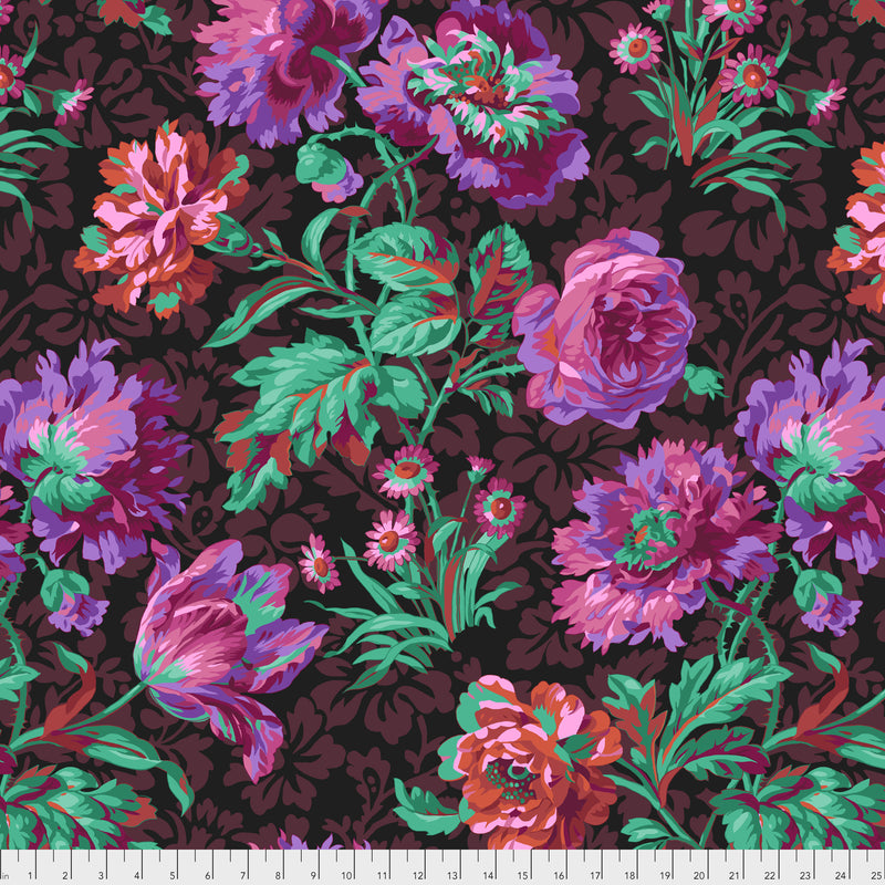 Baroque Floral PWPJ090.BLACK by Philip Jacobs for Free Spirit