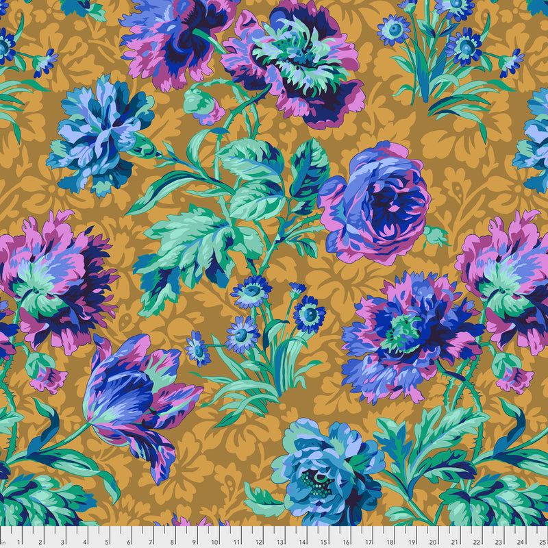 Baroque Floral PWPJ090.BLUEX by Philip Jacobs for Free Spirit