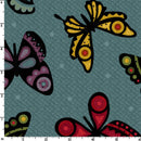 Bonnie's Butterflies Flannel MASF9943-B Butterflies Blue by Bonnie Sullivan for Maywood Studio