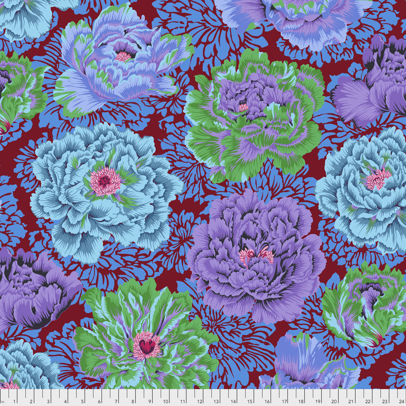 Brocade Peony PWPJ062.COOL by Philip Jacobs for Free Spirit