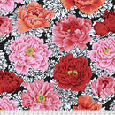 Brocade Peony PWPJ062.CRIMSON by Philip Jacobs for Free Spirit