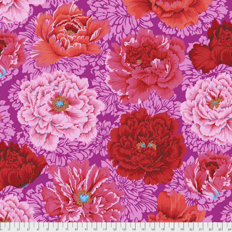 Brocade Peony PWPJ062.HOT by Philip Jacobs for Free Spirit