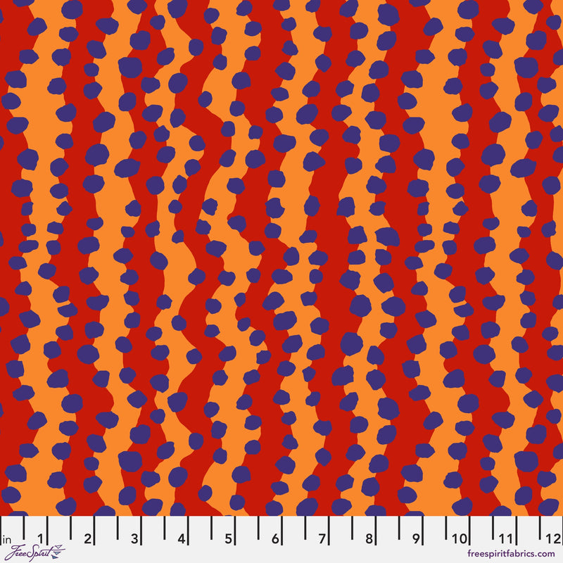 Bubble Stripe PWBM082.RED by Brandon Mably for Free Spirit