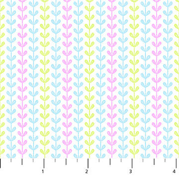 Bunnies for Baby 10213-10 Heart Vine Stripe White by Patrick Lose for Patrick Lose Fabrics