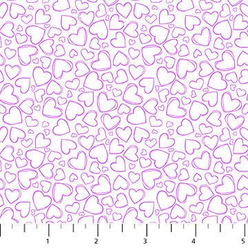 Bunnies for Baby 10218-80 Doodle Hearts Hyacinth by Patrick Lose for Patrick Lose Fabrics