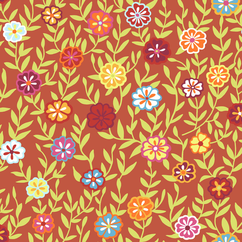 Busy Lizzy PWGP175.RED by Kaffe Fassett for Free Spirit