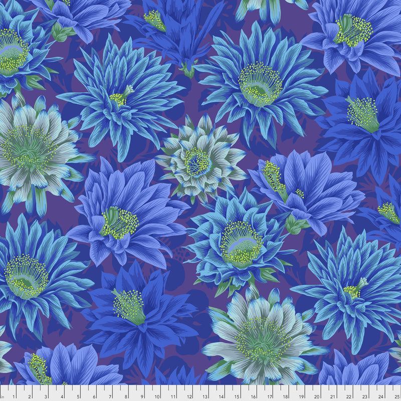 Cactus Flower PWPJ096.BLUE by Philip Jacobs for Free Spirit