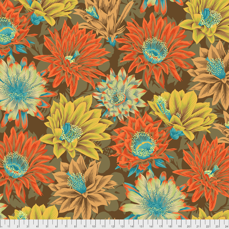 Cactus Flower PWPJ096.BROWN - Fat Quarter