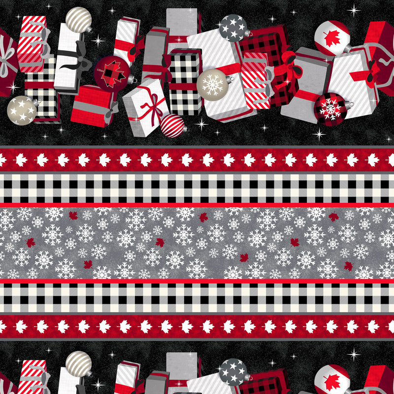 Canadian Christmas 2 52760D-2 Black Windham Fabrics