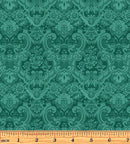 Christmas Magic 13124-82 Brocade Teal by Kelly Rae Roberts for Benartex