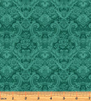 Christmas Magic 13124-82 Brocade Teal by Kelly Rae Roberts for Benartex