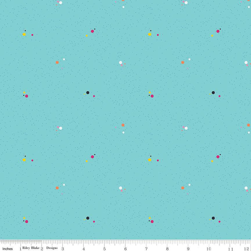 Colour Wall C11592-AQUA Dots by Sue Daley Designs for Riley Blake Designs