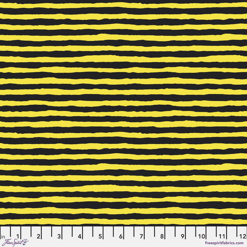 Comb Stripe PWBM084.YELLOW by Brandon Mably for Free Spirit