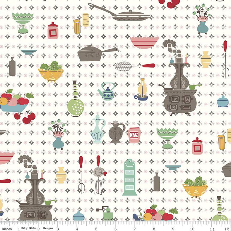 Cook Book C11750-MULTI Wallpaper by Lori Holt for Riley Blake Designs