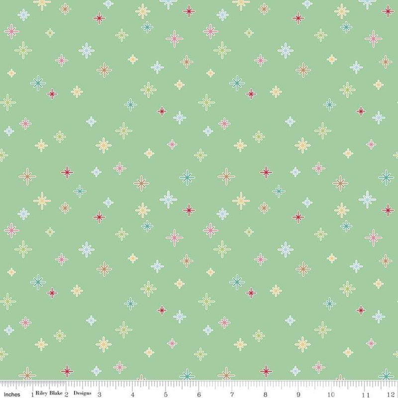 Cozy Christmas C5365-MINT Sparkle by Lori Holt for Riley Blake Designs