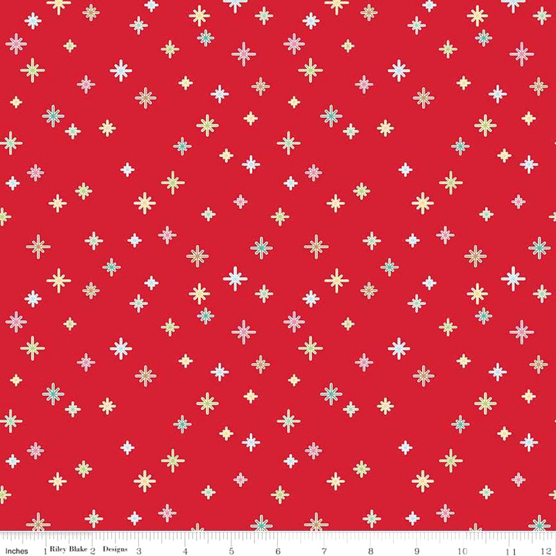 Cozy Christmas C5365-Red Sparkle by Lori Holt for Riley Blake Designs