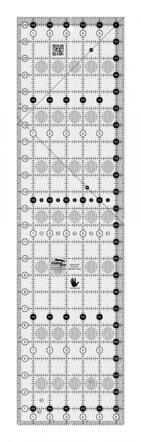 Creative Grids 6 1/2 Inch X 24 1/2 Inch Ruler - LEFT HANDED