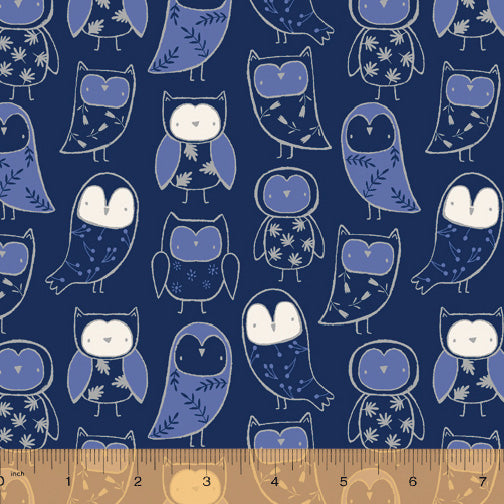 Cubby Bear Flannel 52705-3 Navy Night Night Windham Fabrics