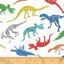 Cubby Bear Flannel 52709-1 White Dino Bones Windham Fabrics