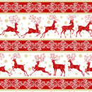 Deer Festival 6871M-20 Festival Stripe Red by Jackie Robinson of Animas Quilts for Benartex