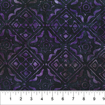 Destination Caribbean Batik 80691-86 Diamonds Eggplant designed by Karen Gibbs for Banyan Batiks Northcott