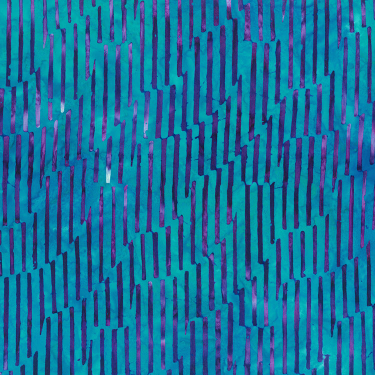 Destination Caribbean Batik 80693-64 Stripes Dark Teal designed by Karen Gibbs for Banyan Batiks Northcott