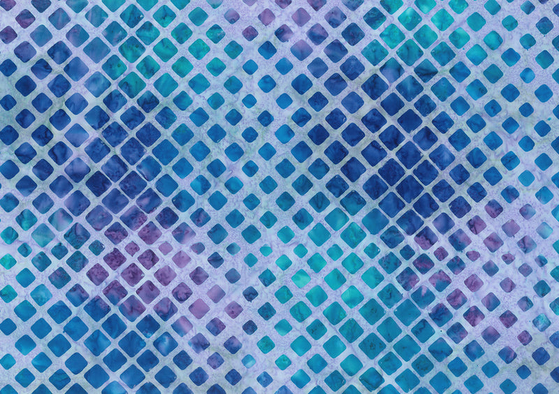 Destination Caribbean Batik 80695-84 Squares Violet designed by Karen Gibbs for Banyan Batiks Northcott