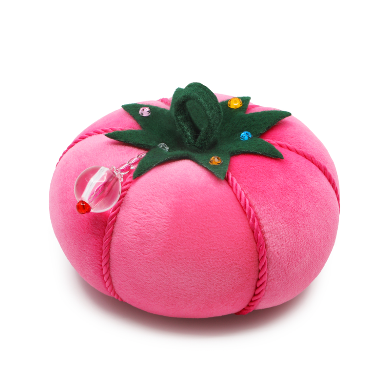 Pink Velvet Tomato Pin Cushion