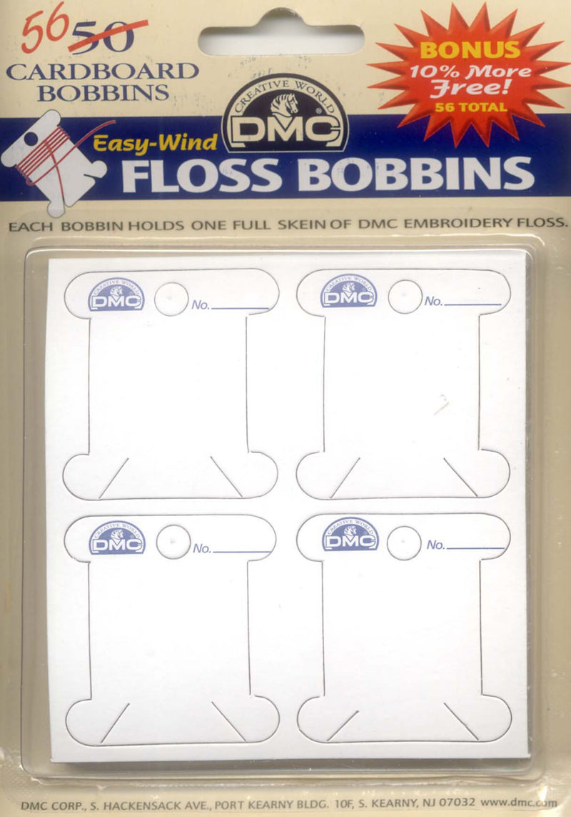 DMC Cardboard Floss Bobbins - 56 Pack