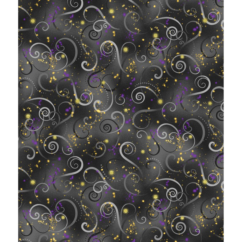 Dragonfly Dance 8500M-11 Swirling Sky Charcoal Gray by Kanvas with Benartex
