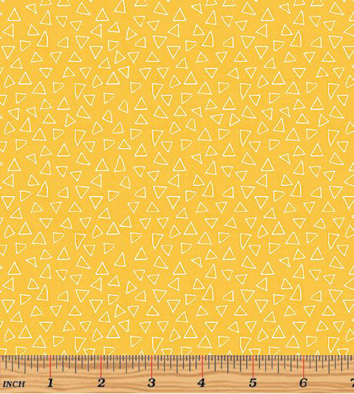 Elephant Joy 10338-35 Floating Triangles Dark Yellow by Terry Runyan for Contempo with Benartex