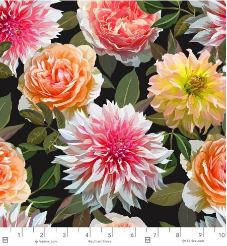 Enchanted Field RJ5600-PG2D Dreaming of Dahlias Pink Glow by RJR Fabrics