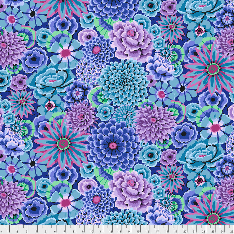 Enchanted PWGP172.BLUEX by Kaffe Fassett for Free Spirit