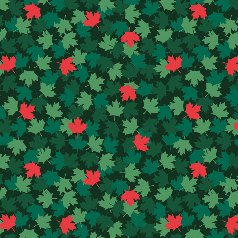 Festive Canada 52238DA-7 Green Canadian Maple Leaf by Windham Fabrics