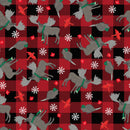 Festive Canada 53135D-2 Red Buffalo Plaid Canadian Mascots by Windham Fabrics