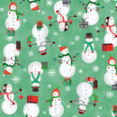 Festive Canada 53136D-4 Mint Snow Friends by Windham Fabrics