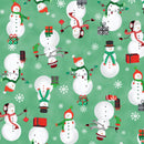 Festive Canada 53136D-4 Mint Snow Friends by Windham Fabrics